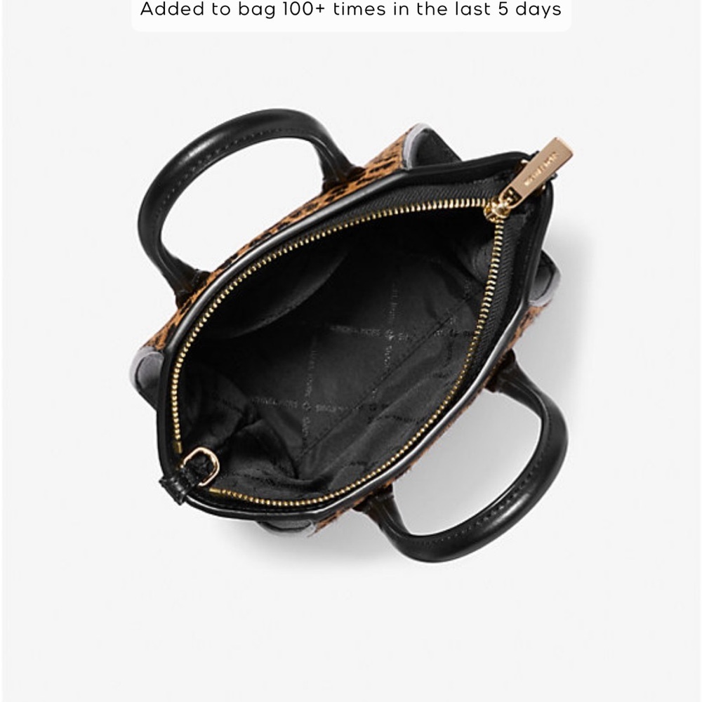 Avril Extra-Small Cheetah Print Calf Hair and Leather Satchel BLACK COMB… - Picture 3 of 16